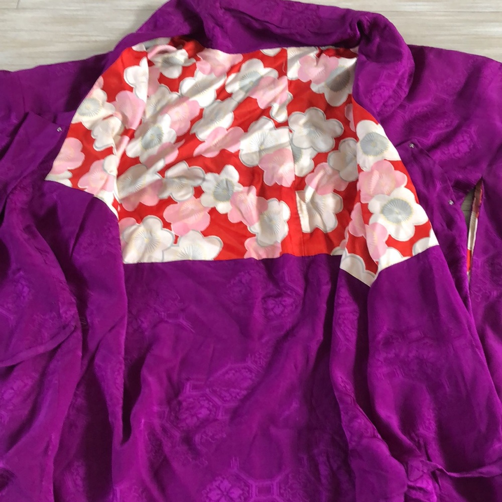 Purple silk kimono - Picture 7 of 11